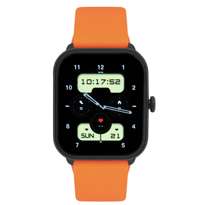 iWatch Model #: BCOR - Black Case with Orange Rubber Band