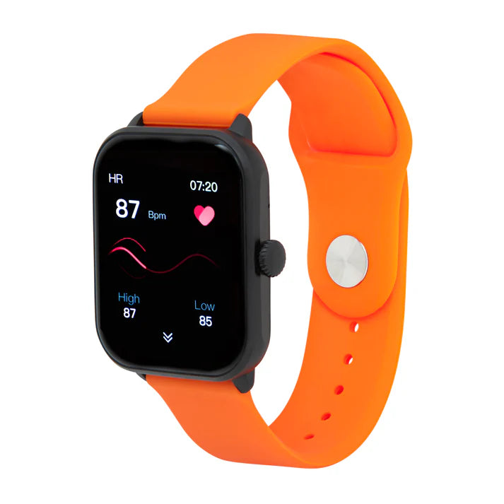 iWatch Model #: BCOR - Black Case with Orange Rubber Band