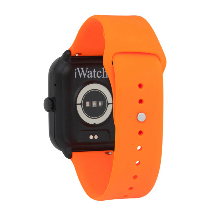 iWatch Model #: BCOR - Black Case with Orange Rubber Band