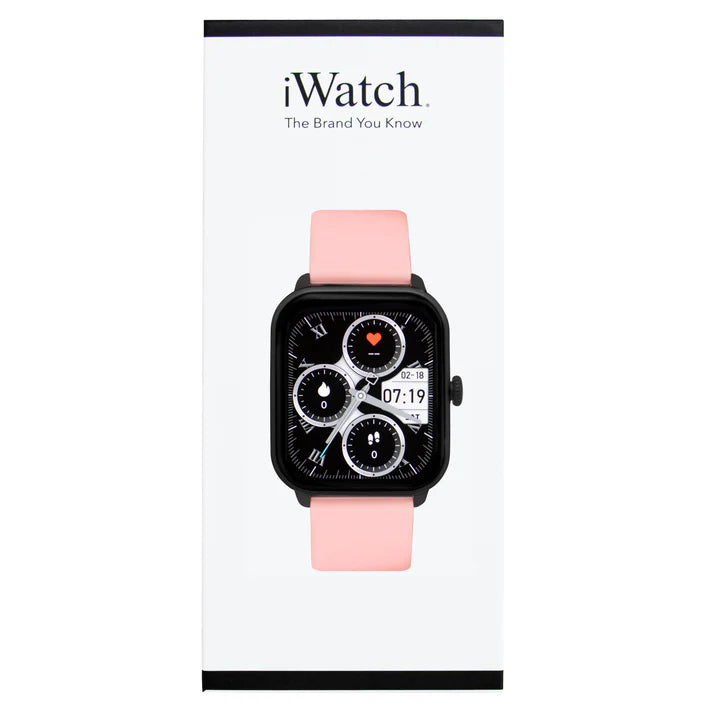iWatch Model #: BCPR - Black Case Pink Rubber Band