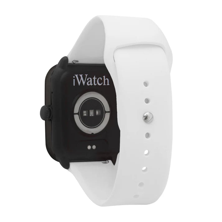 iWatch Model #: BCWR - Black Case White Rubber Band