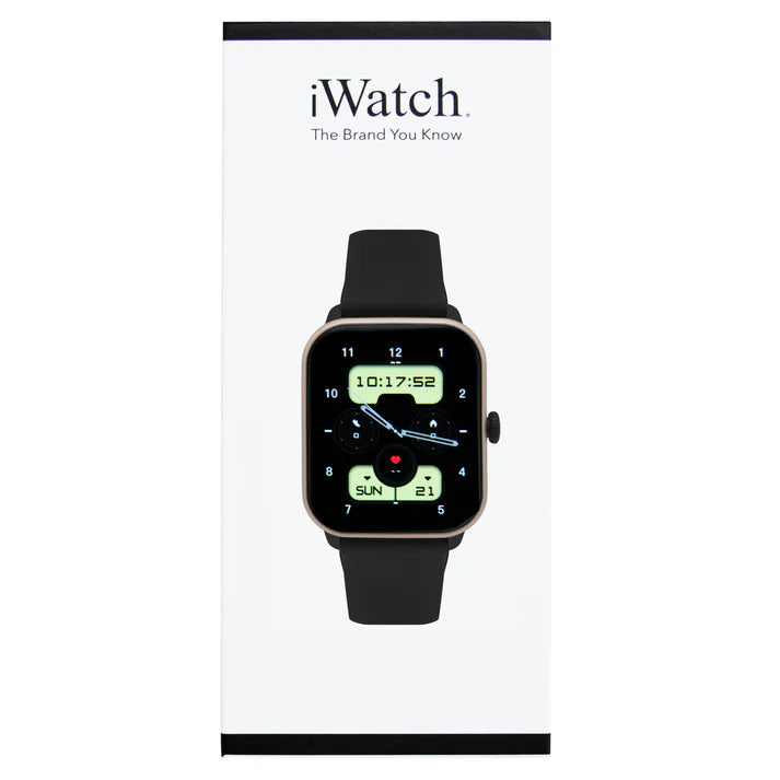 iWatch Model #: GCBR - Gold Case Black Rubber Band