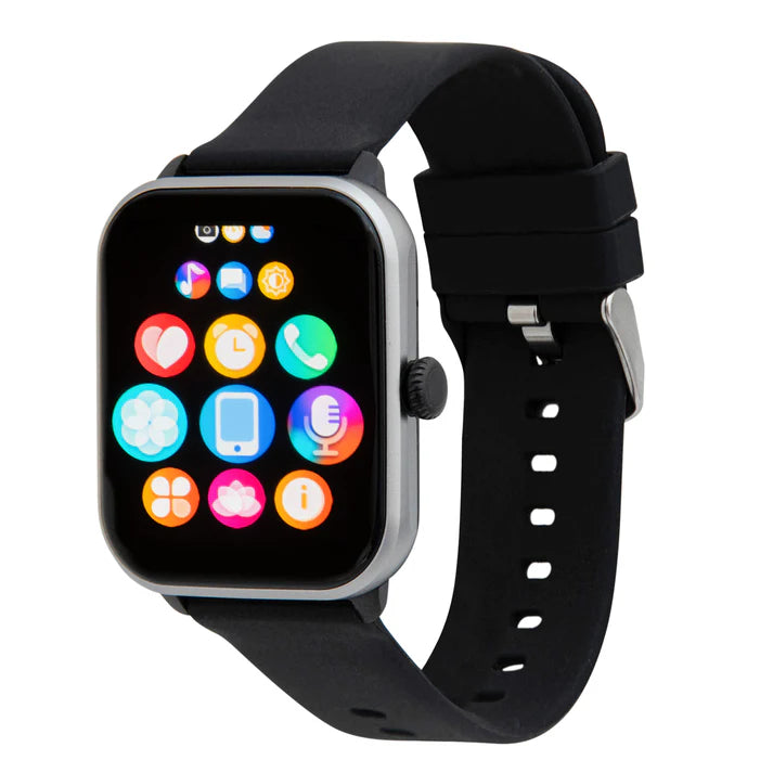iWatch Model #: SCBR - Silver Case with Black Rubber Band