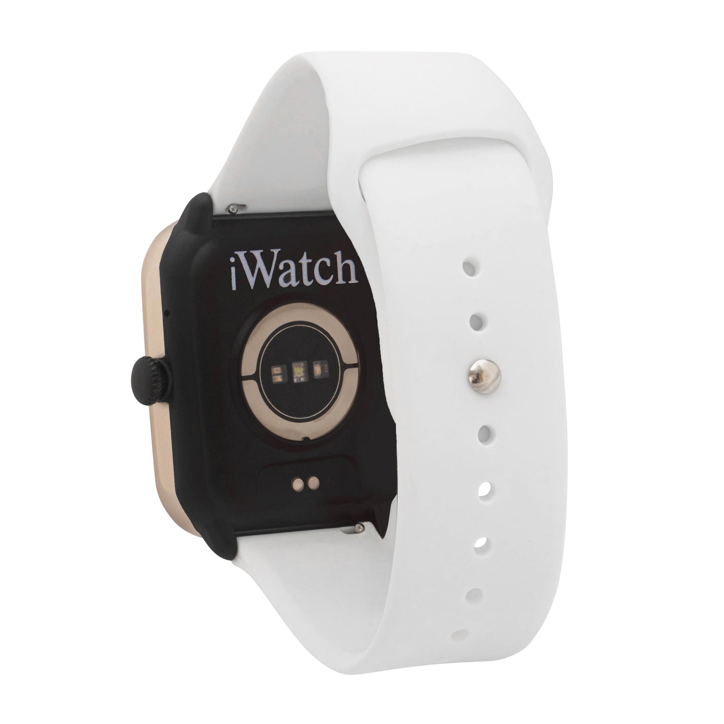iWatch Model #: GCWR - Gold Case White Rubber Band